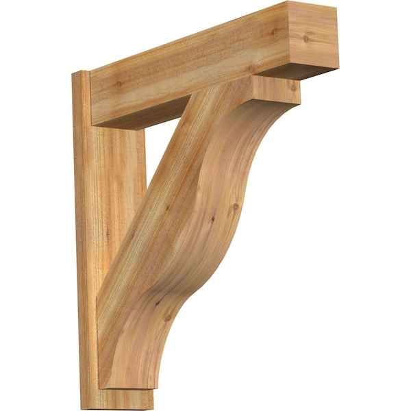 Ekena Millwork Funston Block Rough Sawn Outlooker, Western Red Cedar, 8"W x 36"D x 36"H OUT08X36X36FST05RWR - main